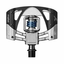 CrankBrothers Mallet 3 Klick/Plattformpedal Inkl. Premium Cleats, Raw Matte Black Light Blue